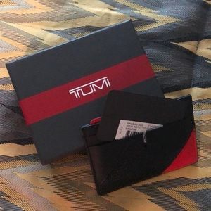 Tumi black and red card holder